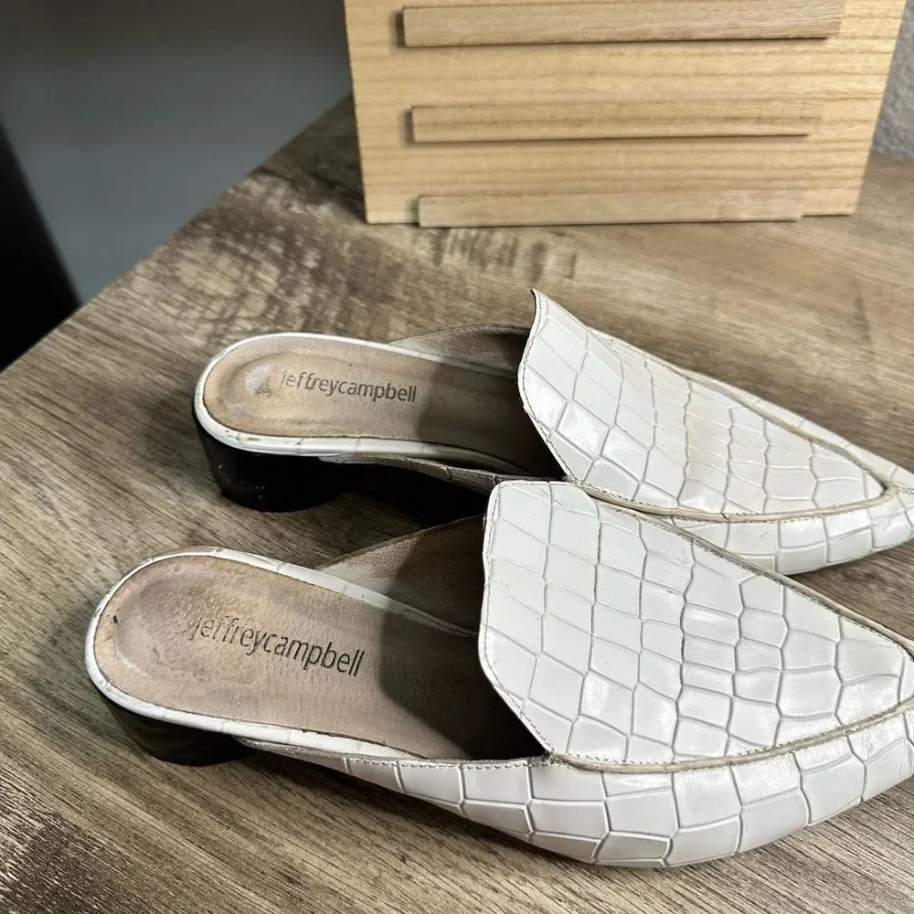 Jeffrey Campbell White Novit Pointed Toe Mules Size 7 - Picture 2 of 13